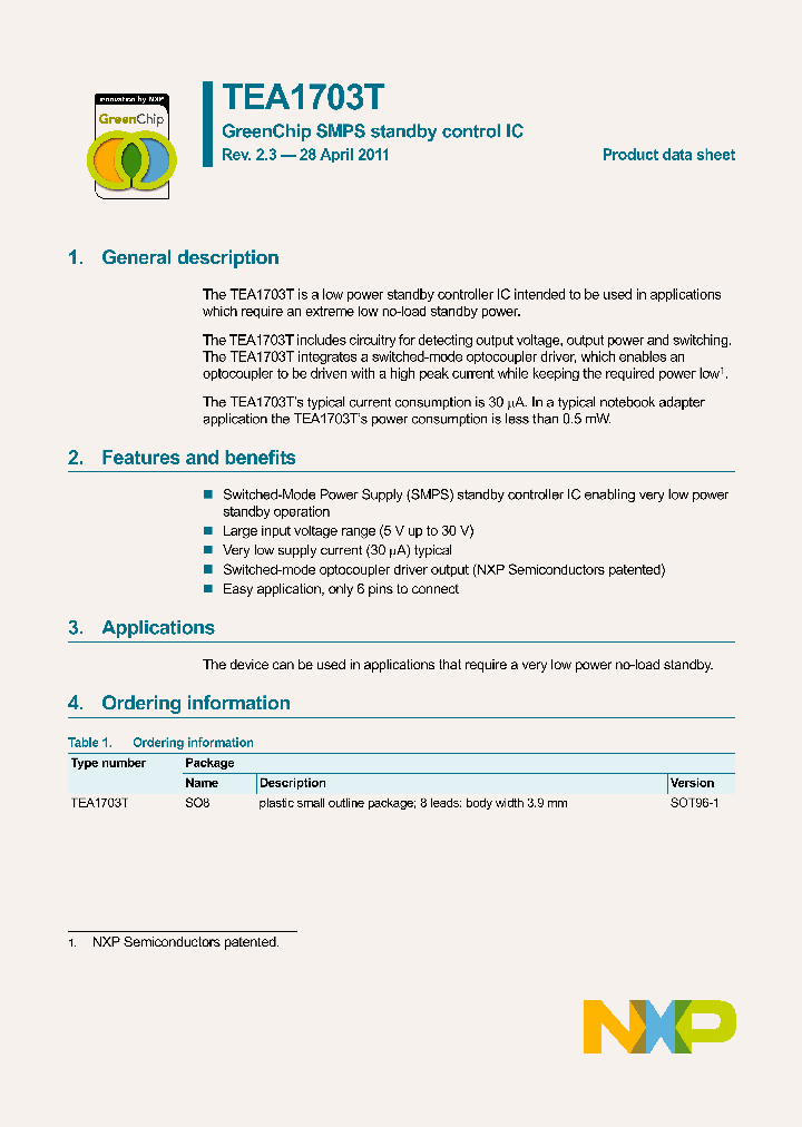 TEA1703T_1724499.PDF Datasheet