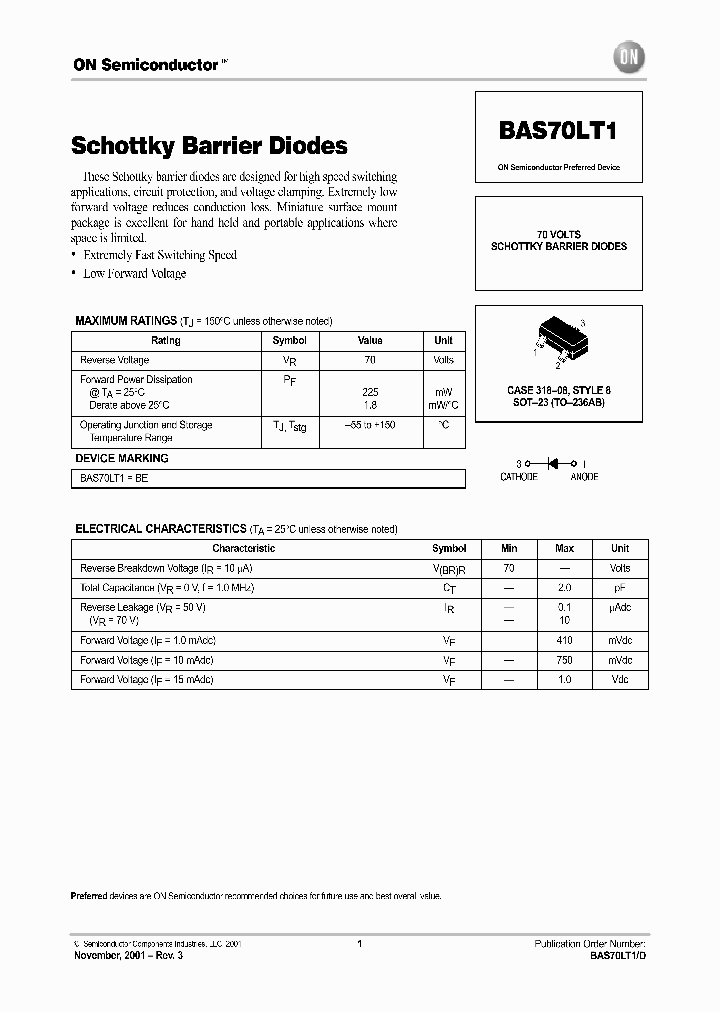 BAS70LT1-D_1743007.PDF Datasheet