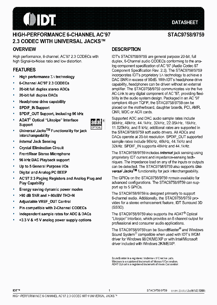 STAC9758_1763598.PDF Datasheet