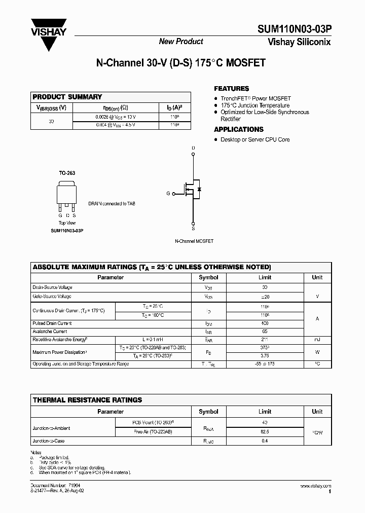 SUM110N03-03P_1806888.PDF Datasheet