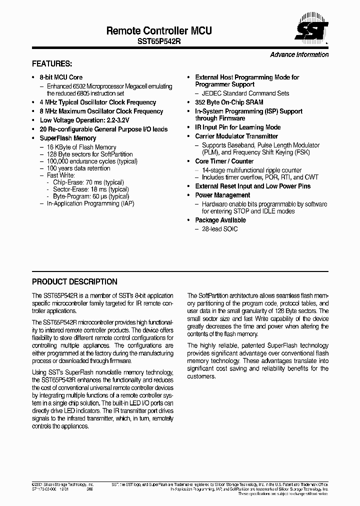 SST65P542R-8-C-SG_1662357.PDF Datasheet