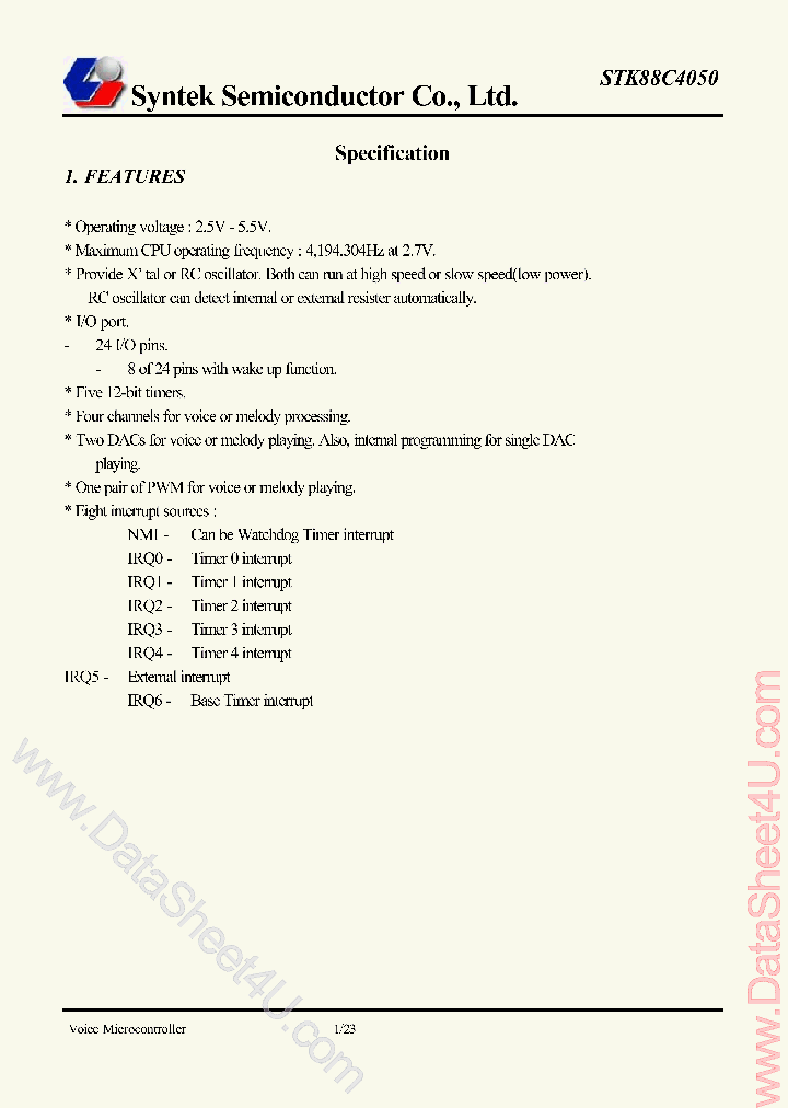 STK88C4050_1861385.PDF Datasheet