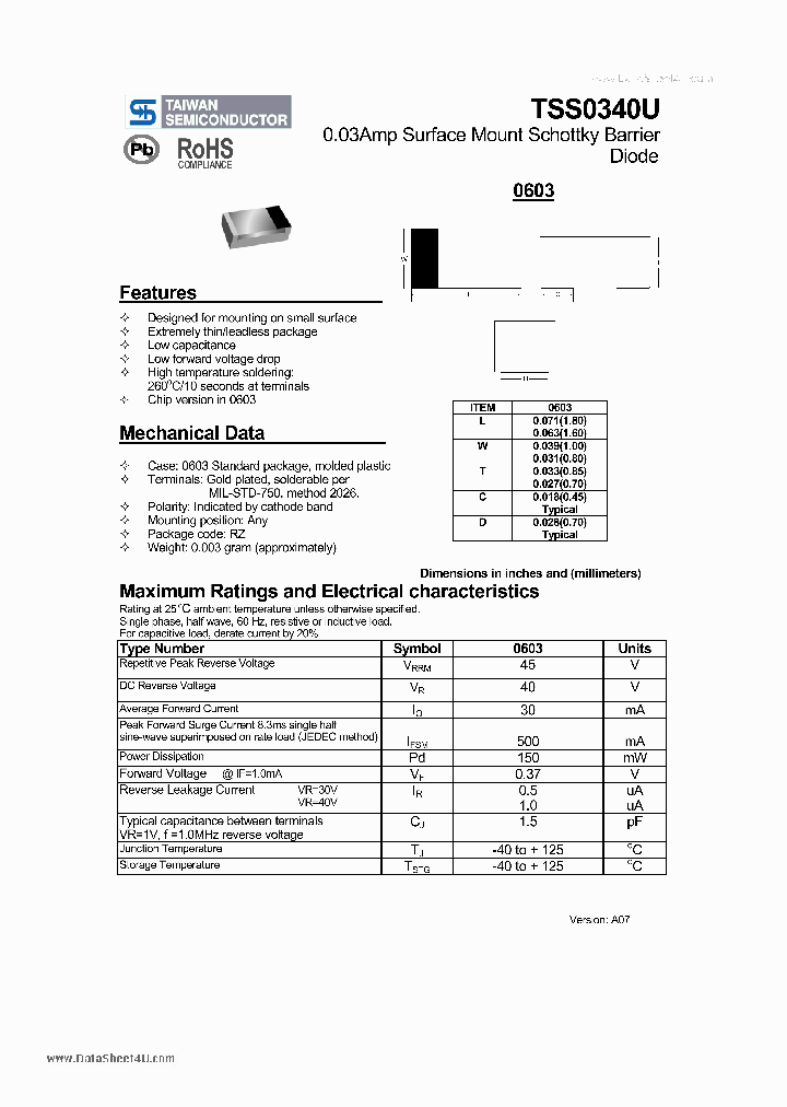 TSS0340U_1878625.PDF Datasheet