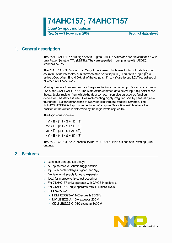 74AHC157D112_1703387.PDF Datasheet