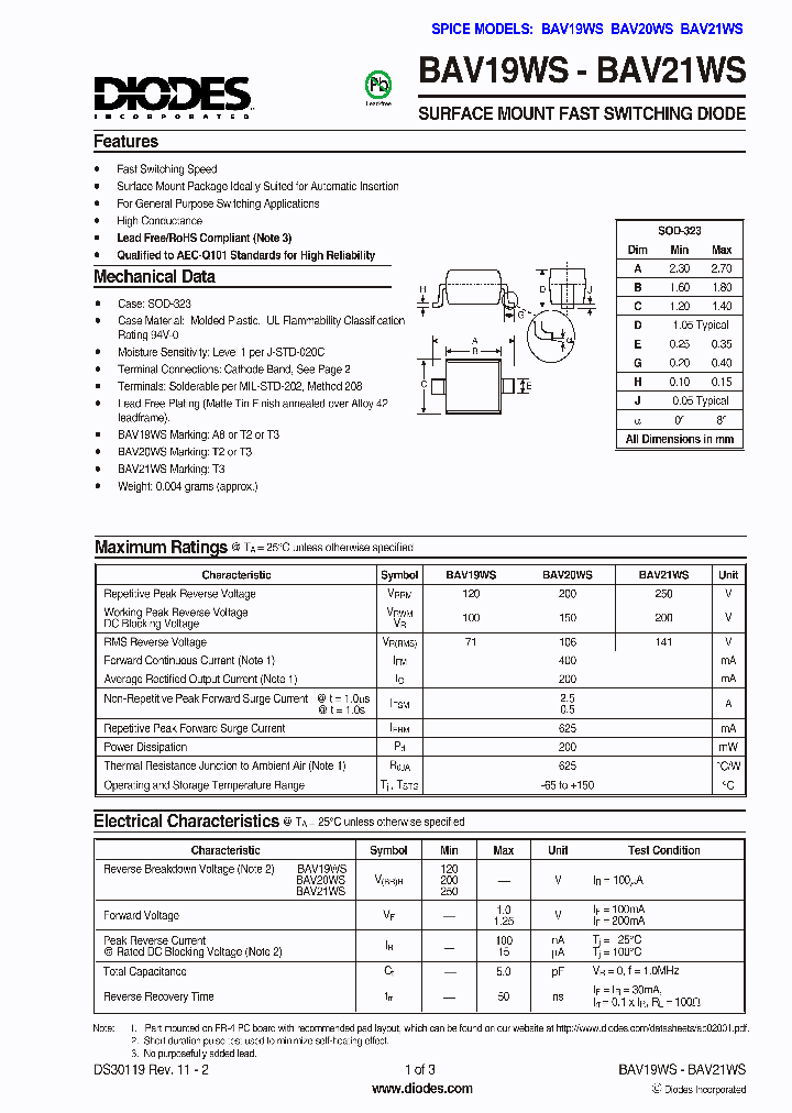 BAV19WS-7-F_1917319.PDF Datasheet