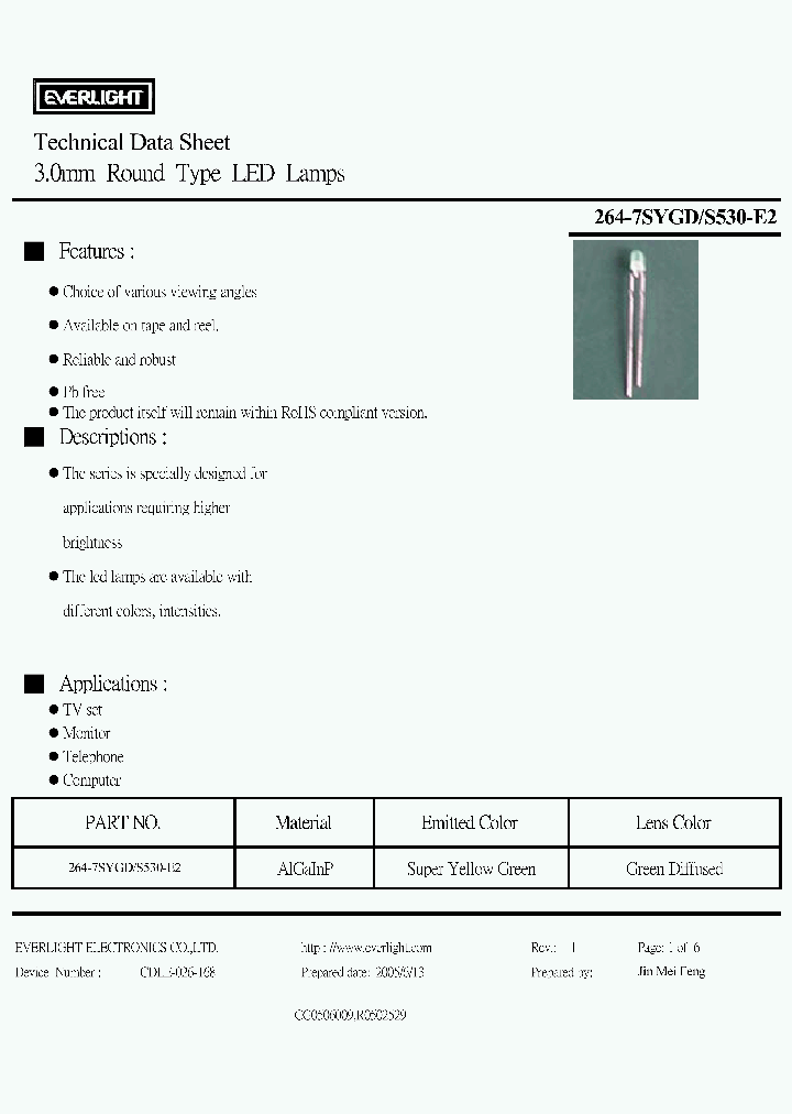 264-7SYGD-S530-E2_1980515.PDF Datasheet