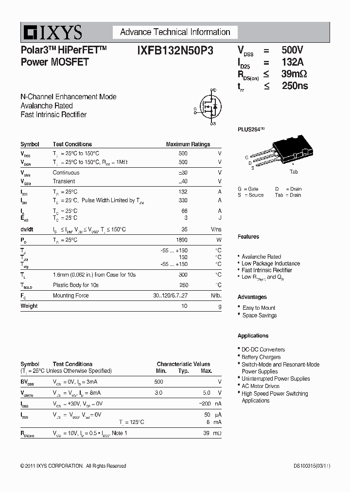IXFB132N50P3_1983675.PDF Datasheet