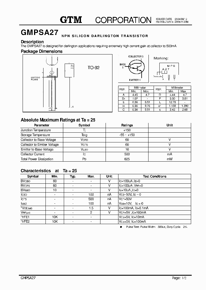 GMPSA27_1992873.PDF Datasheet