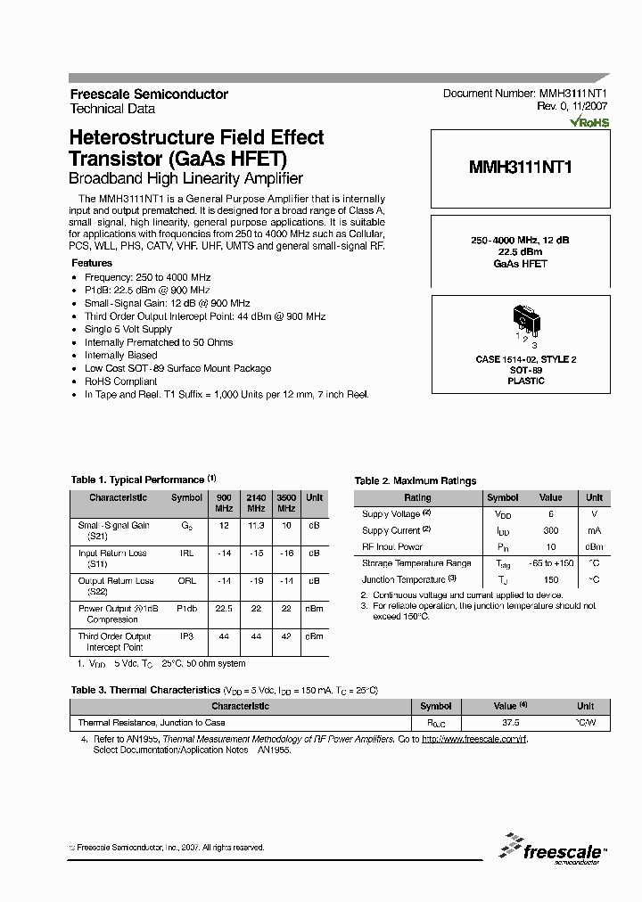 MMH3111NT1_2009700.PDF Datasheet