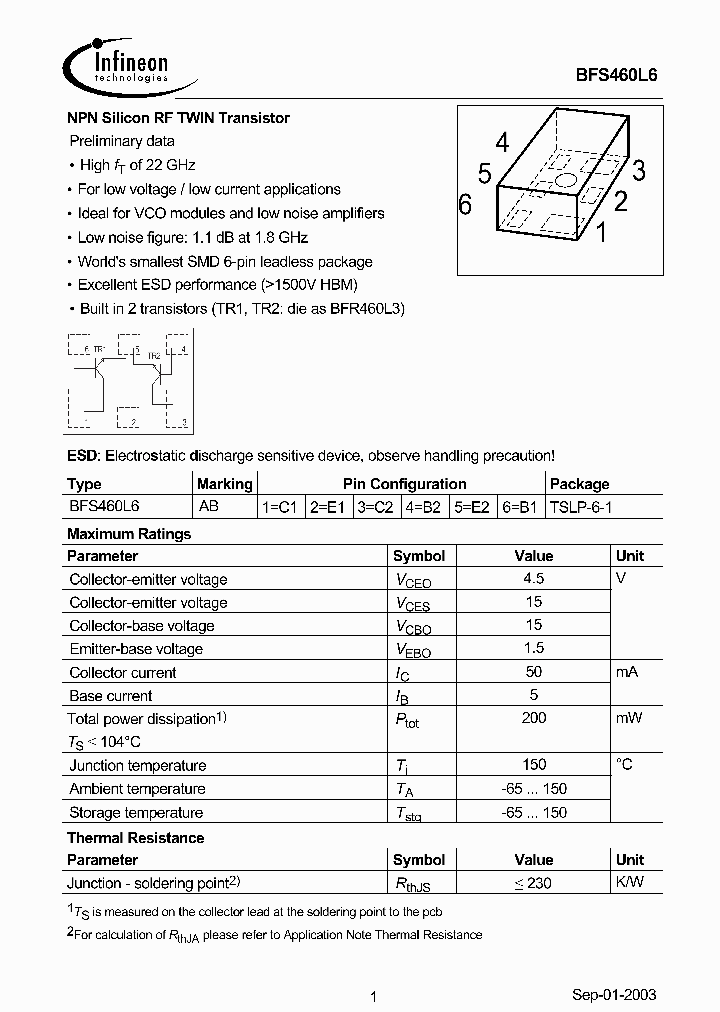 BFS460L6E6327_2012070.PDF Datasheet