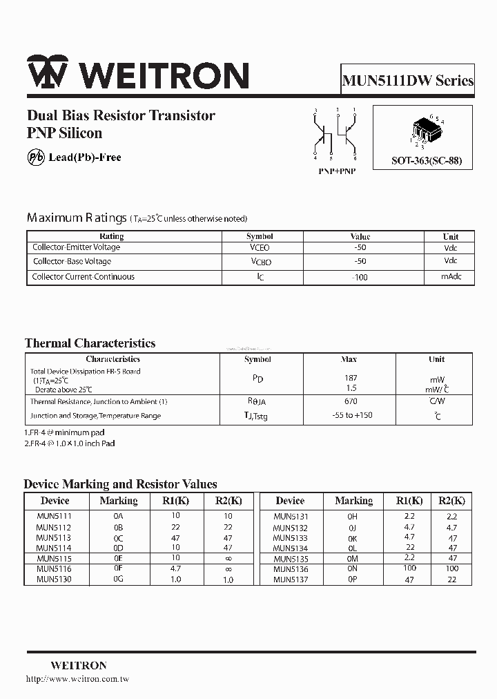 MUN5111DW_2021967.PDF Datasheet