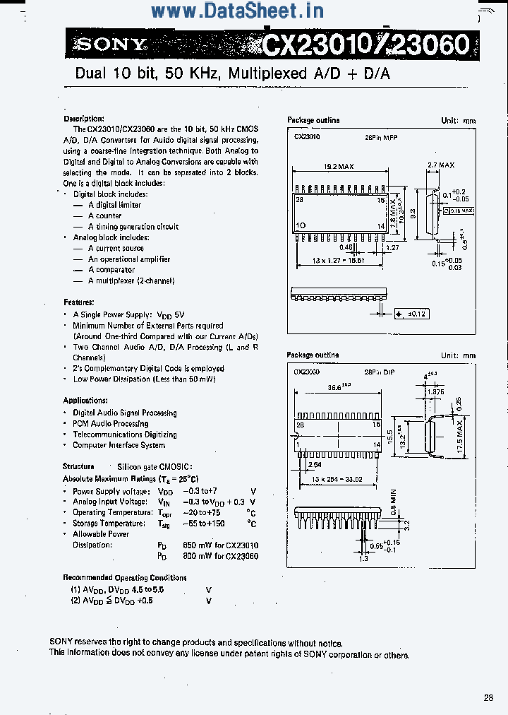 CX23010_2045170.PDF Datasheet