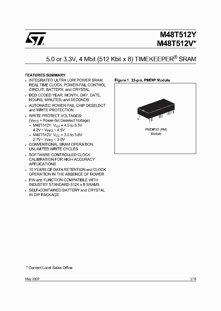 M48T512Y-70PM1_2081595.PDF Datasheet