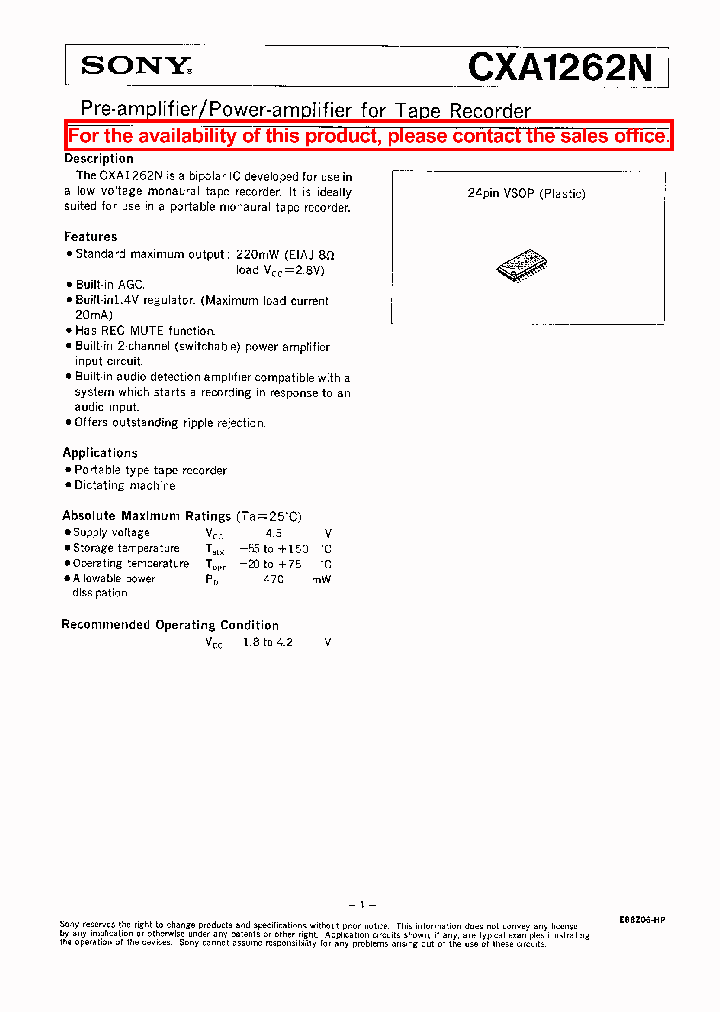 CXA1262N_2106086.PDF Datasheet