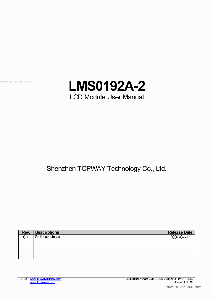 LMS0192A-2_2115645.PDF Datasheet