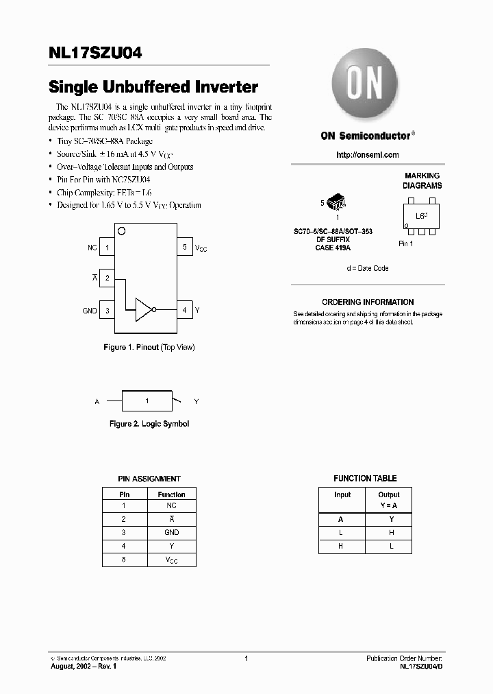 NL17SZU04-D_2119665.PDF Datasheet