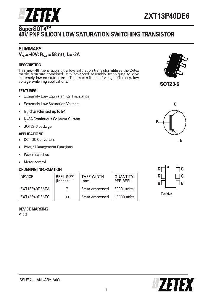 ZXT13P40DE6TA_2211151.PDF Datasheet