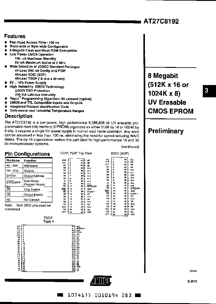AT27C8192-15RI_2236645.PDF Datasheet