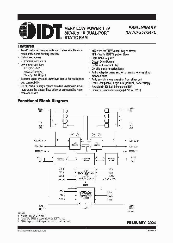 IDT70P247L55BYI_2238772.PDF Datasheet