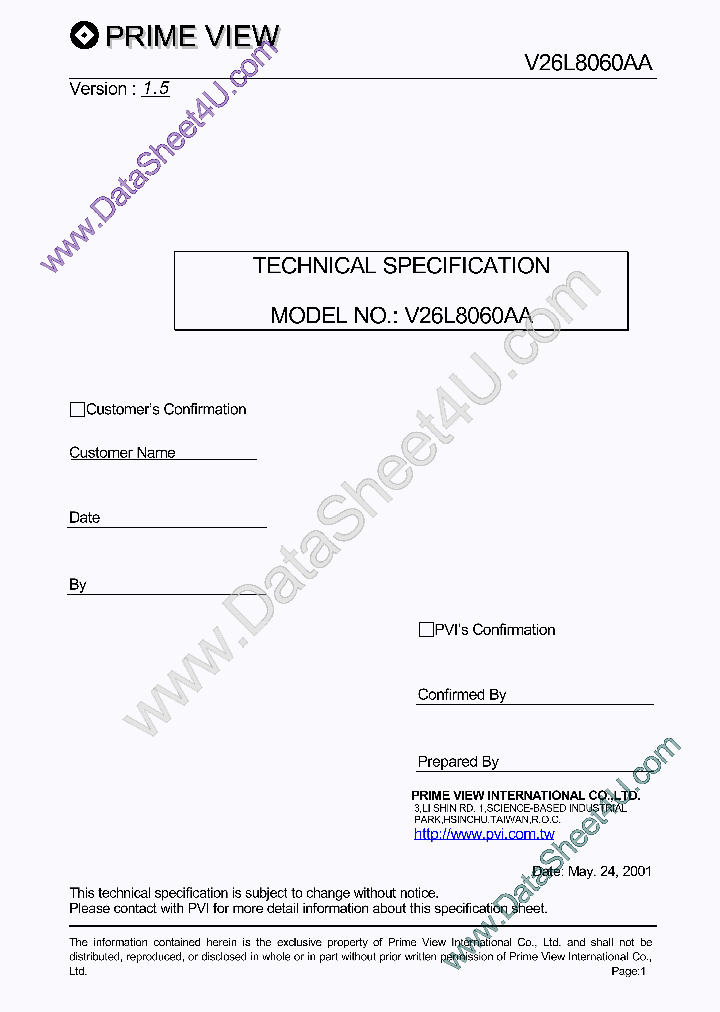 V26L8060AA_2240485.PDF Datasheet