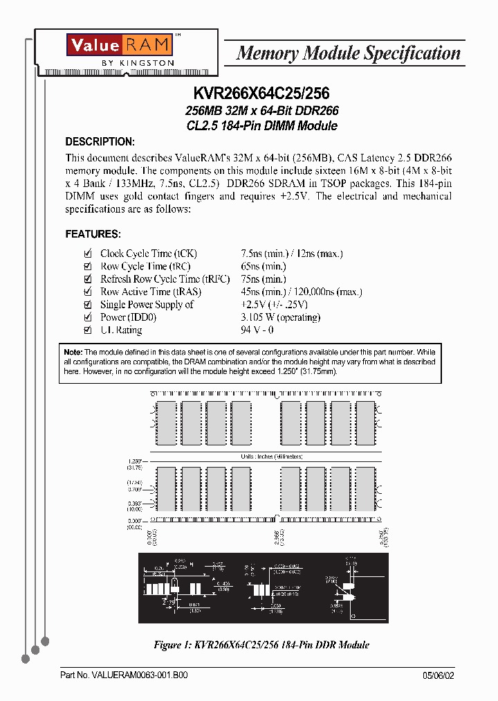 KVR266X64C25256_2243943.PDF Datasheet