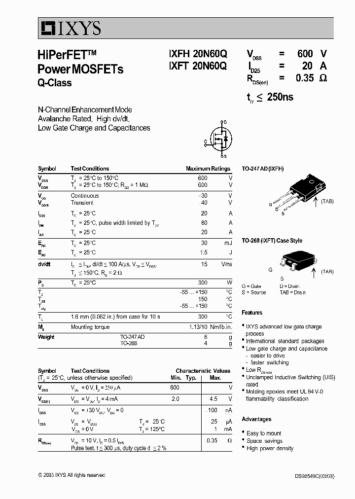 IXFT20N60Q_2267057.PDF Datasheet