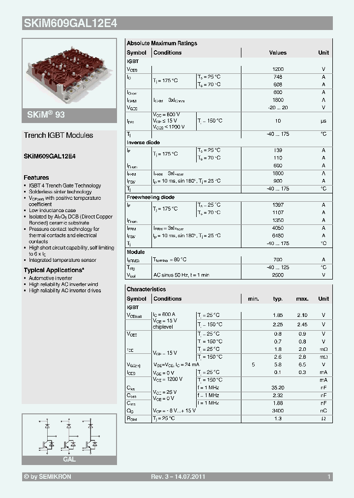 SKIM609GAL12E411_2272406.PDF Datasheet