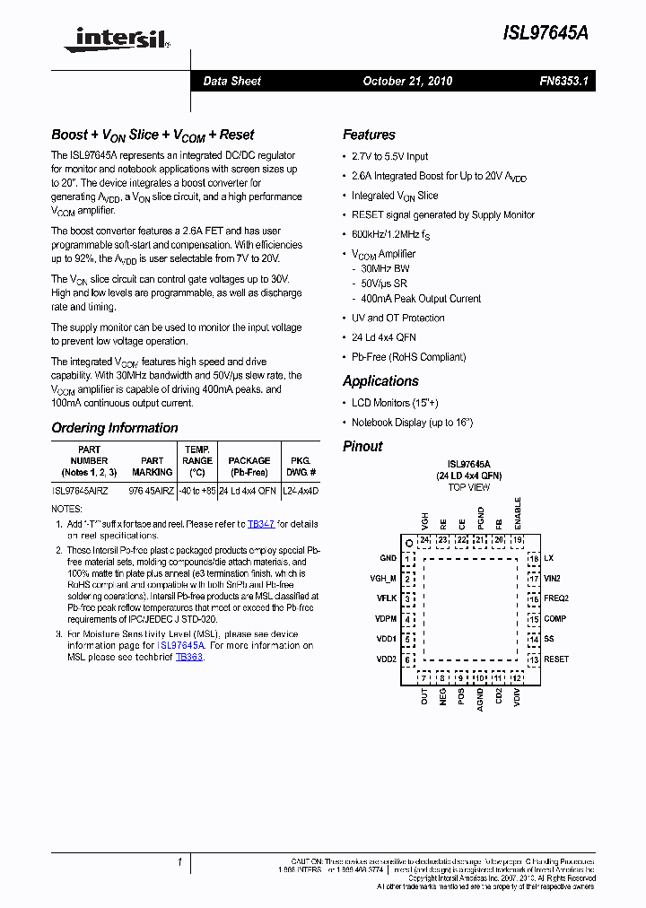 ISL97645A10_2272626.PDF Datasheet