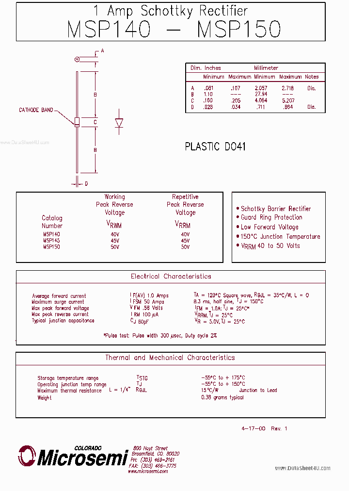 MSP140_2274625.PDF Datasheet