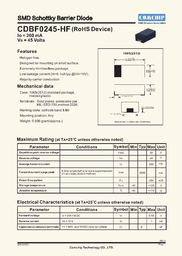 CDBF0245-HF_2301801.PDF Datasheet