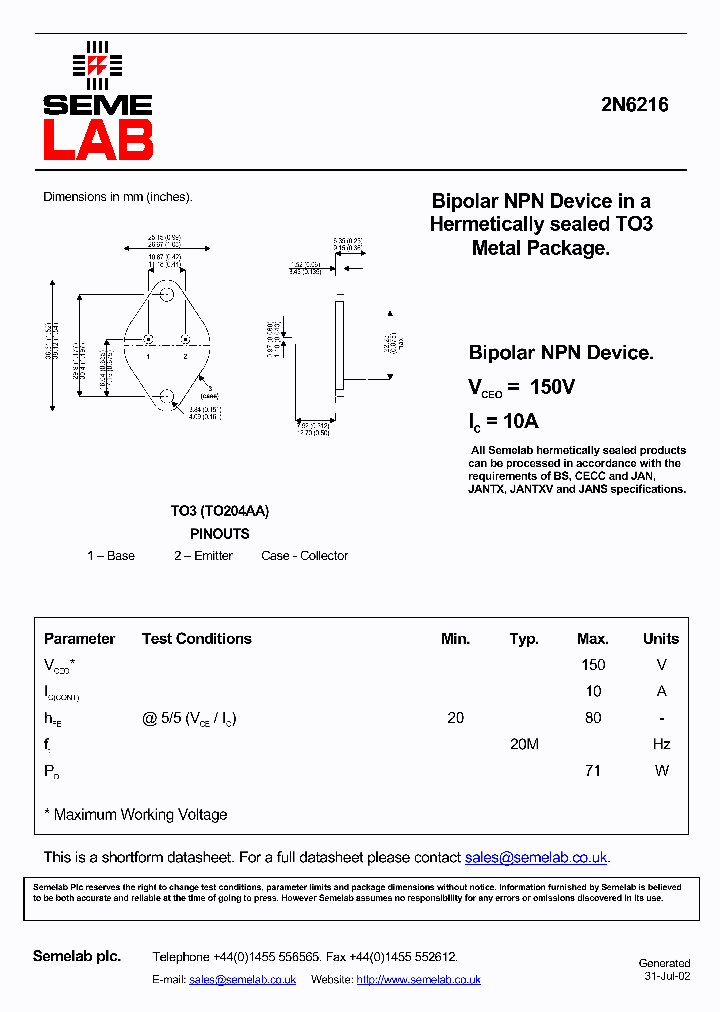 SF2N6216_2310725.PDF Datasheet