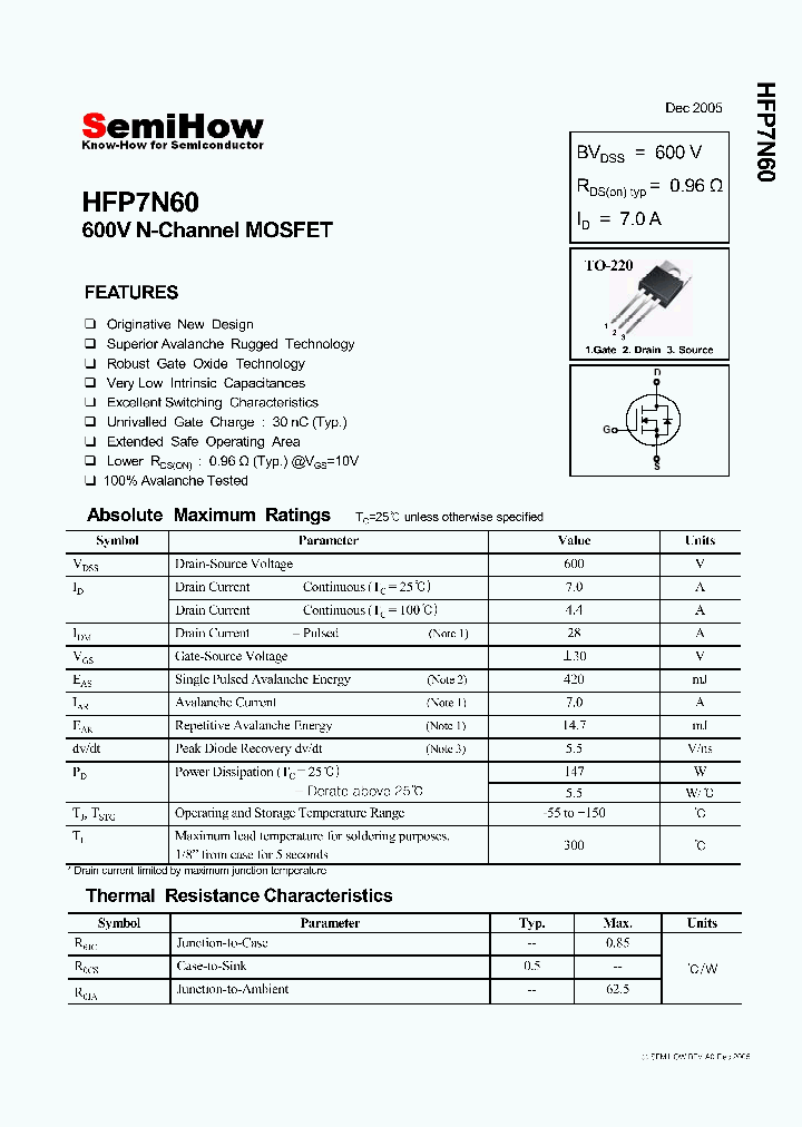 HFP7N60_2314886.PDF Datasheet