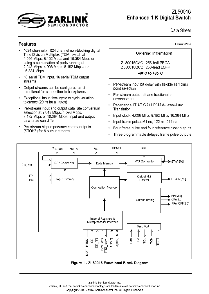 ZL50016_2341717.PDF Datasheet