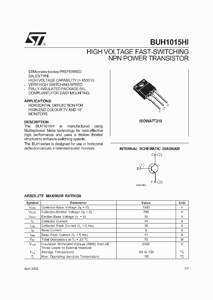 BUH1015HI_2356214.PDF Datasheet