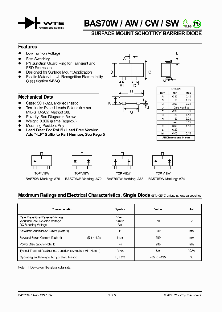 BAS70CW-T1_2445945.PDF Datasheet