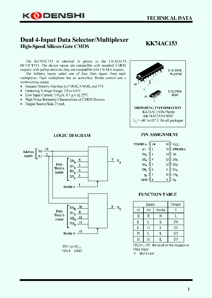 KK74AC153_2474498.PDF Datasheet