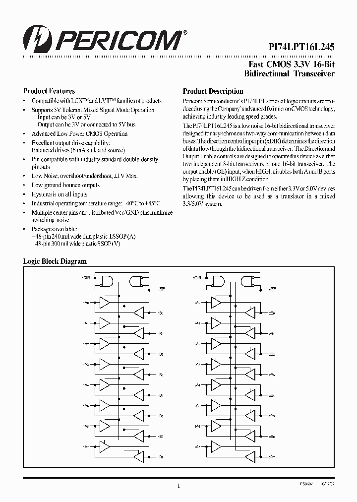 PI74LPT16L245V_2475405.PDF Datasheet