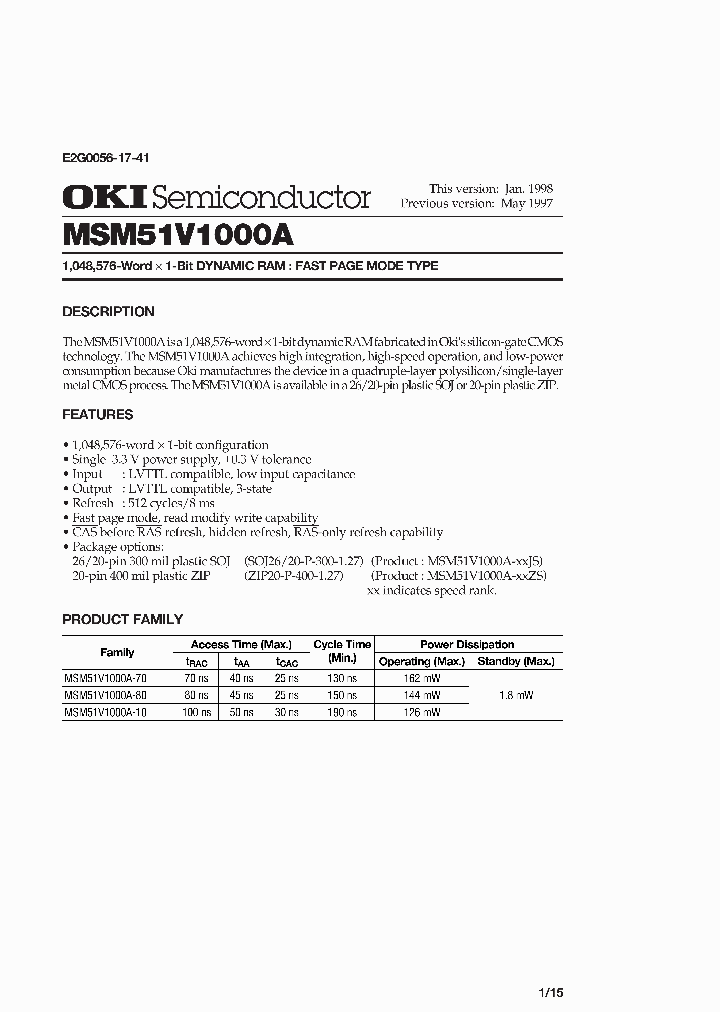 MSM51V1000A-10_2564200.PDF Datasheet