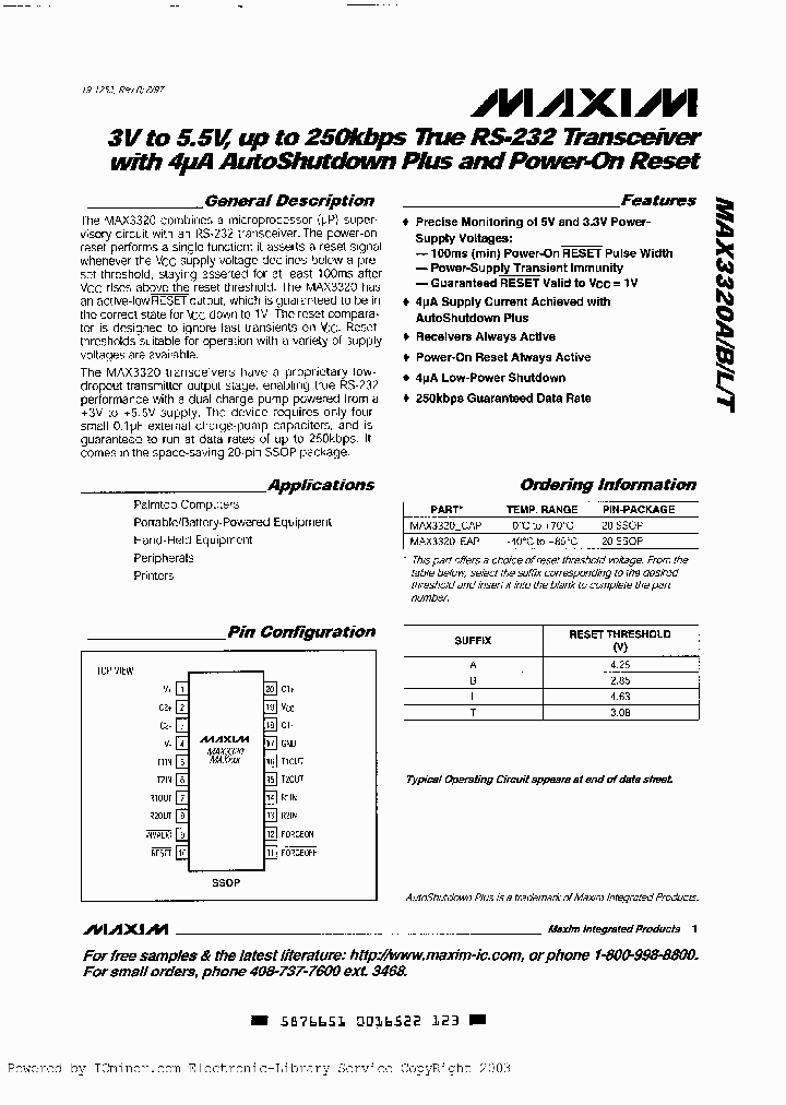 MAX3320TEAP_2587469.PDF Datasheet