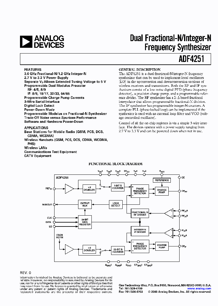 ADF4251BCP-REEL_2605939.PDF Datasheet