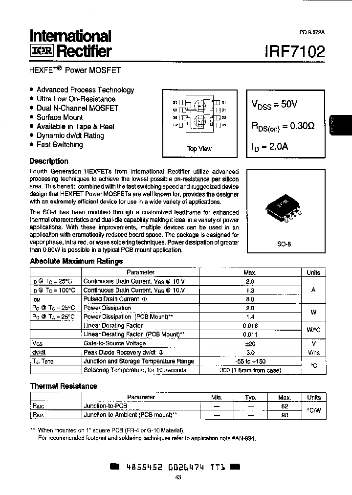 IRF7102_2633502.PDF Datasheet