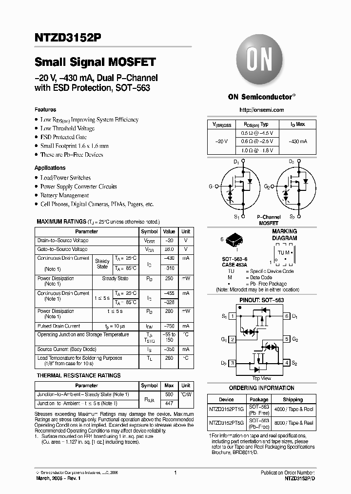 NTZD3152P_2639624.PDF Datasheet