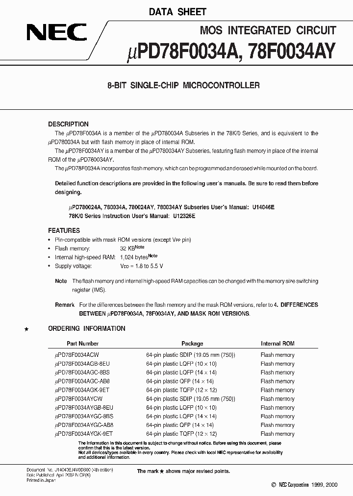 UPD78F0034AYGC-8BS_2656460.PDF Datasheet