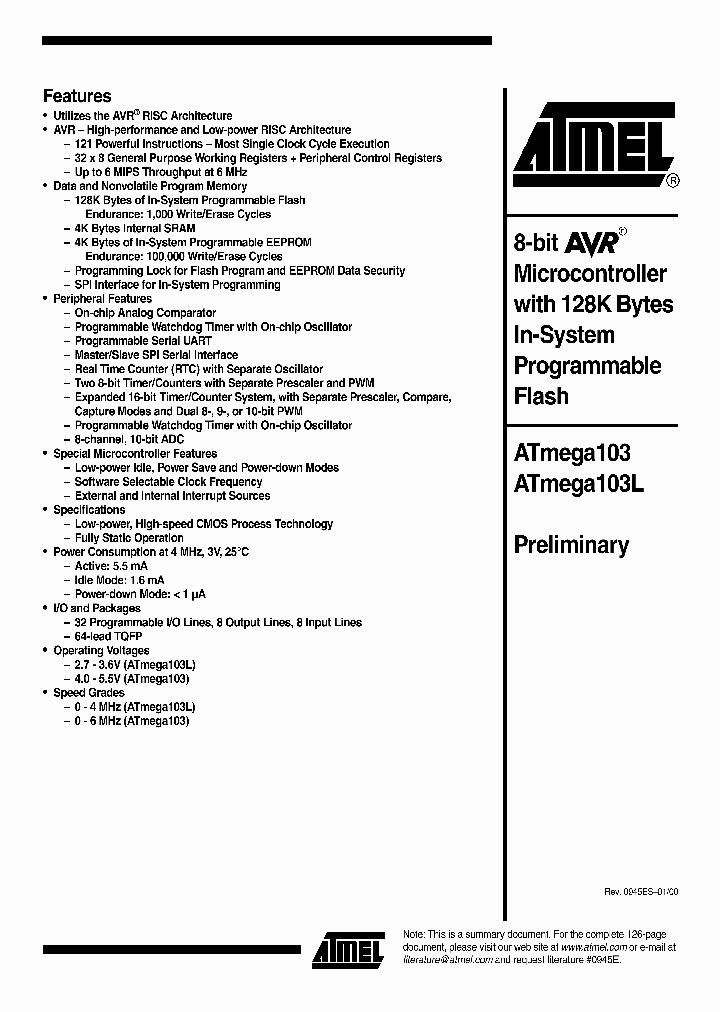ATMEGA103_2657243.PDF Datasheet