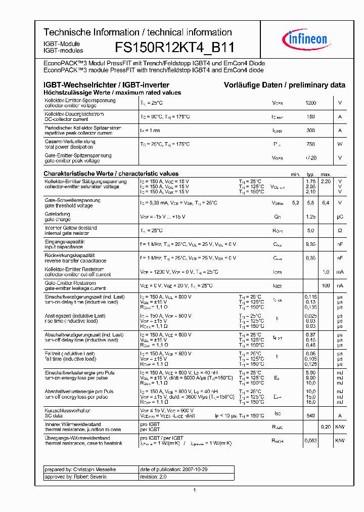 FS150R12KT4B11_2700168.PDF Datasheet