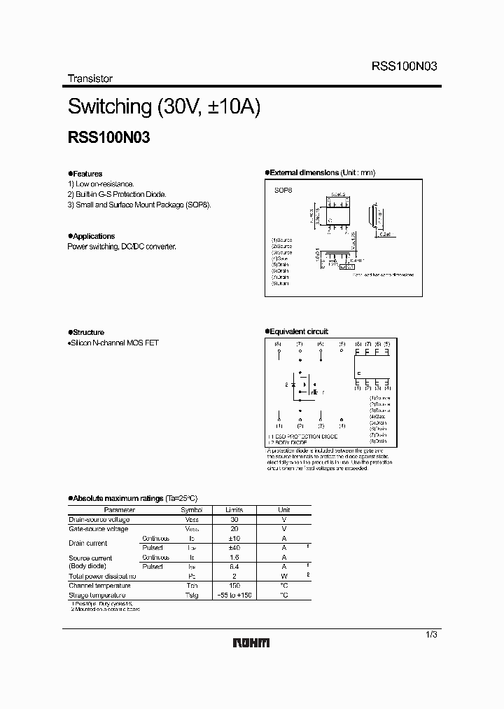 RSS100N03_2724880.PDF Datasheet