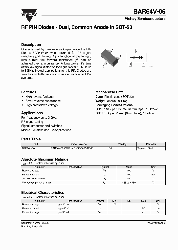 BAR64V-06_2729491.PDF Datasheet
