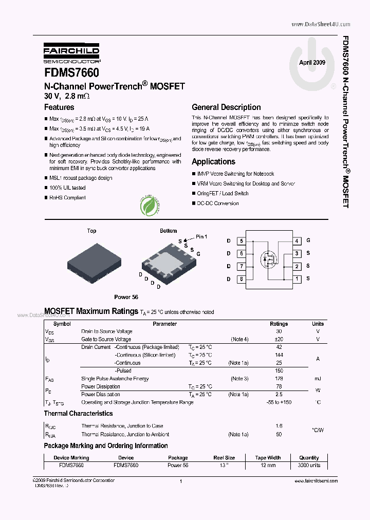 FDMS7660_2767473.PDF Datasheet