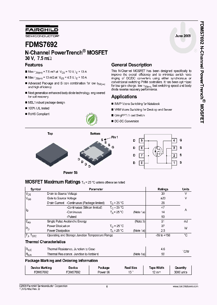 FDMS7692_2767543.PDF Datasheet