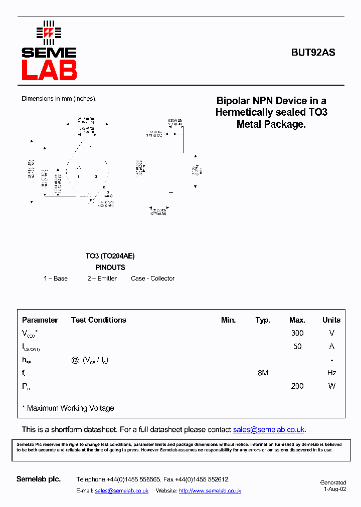 BUT92AS_2774555.PDF Datasheet